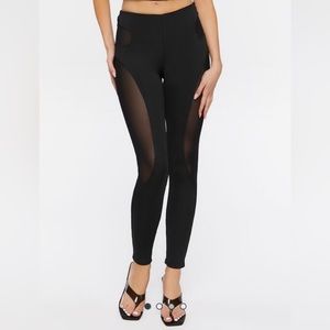 Ribbed Mesh Cutout Leggings